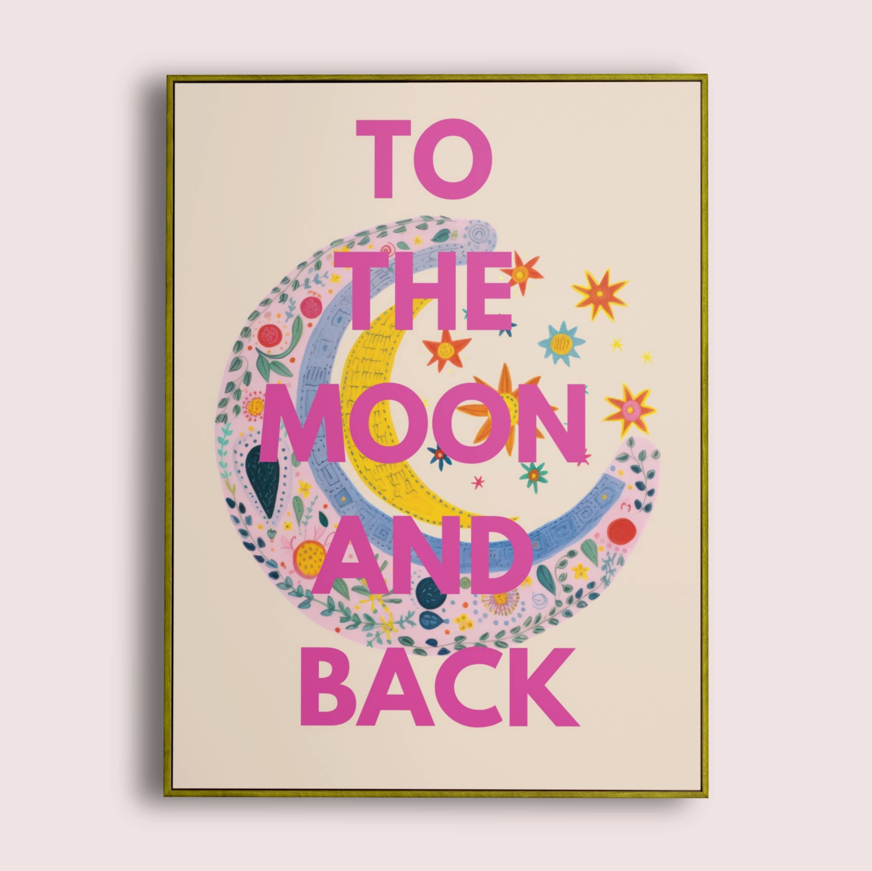 Lyonette – wholesale Art print – To the Moon and Back, Moon and Stars Art Print0