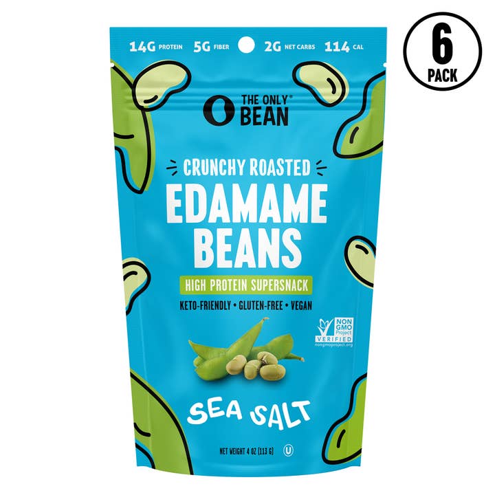 The Only Bean - Vendita all'ingrosso Frutta secca - Sale marino Edamame tostato croccante - 4oz (confezione da 6)