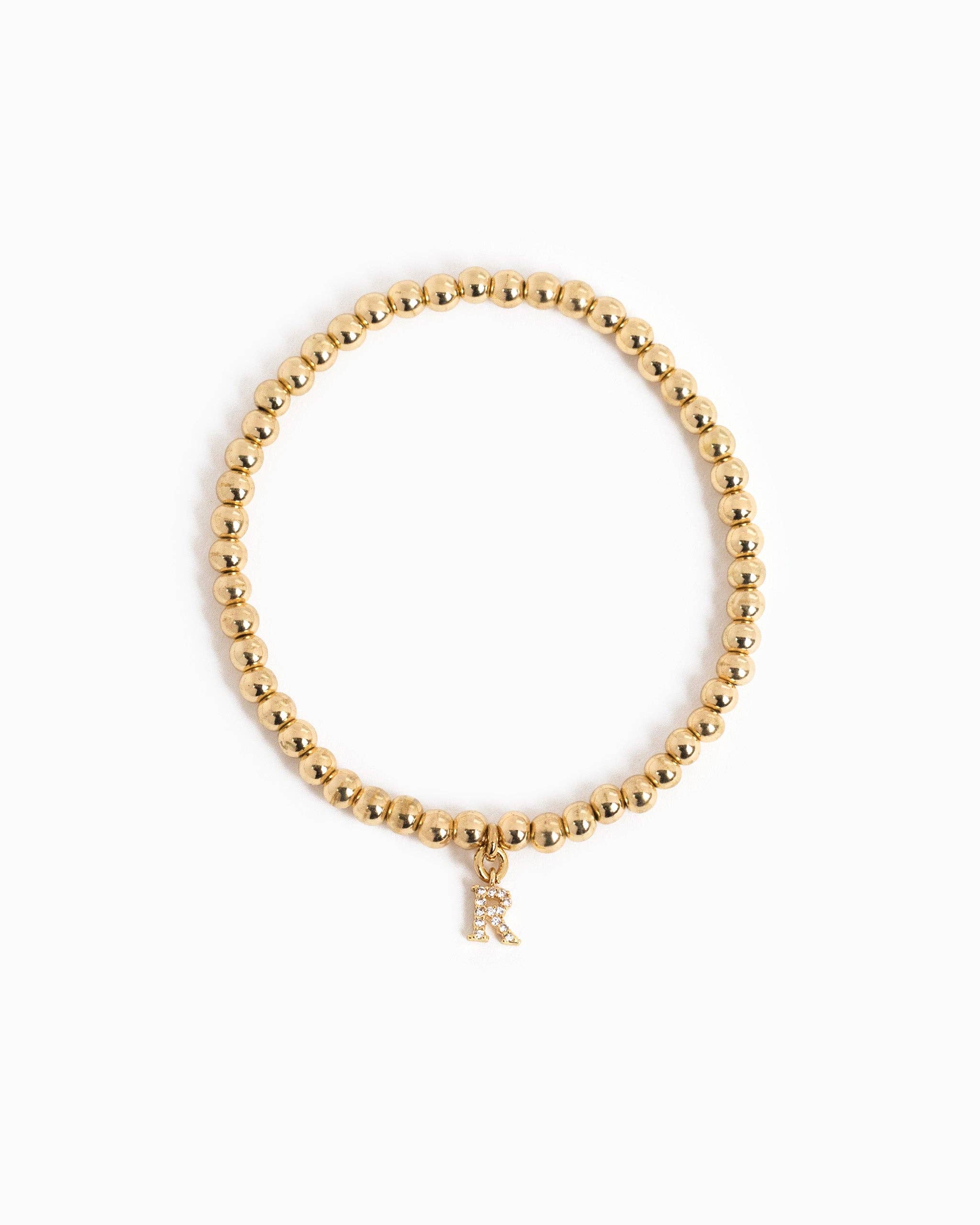 Sessori - Wholesale Charm/Dangle Bracelet - CZ Pave Letter Initial Stretch Bracelet16