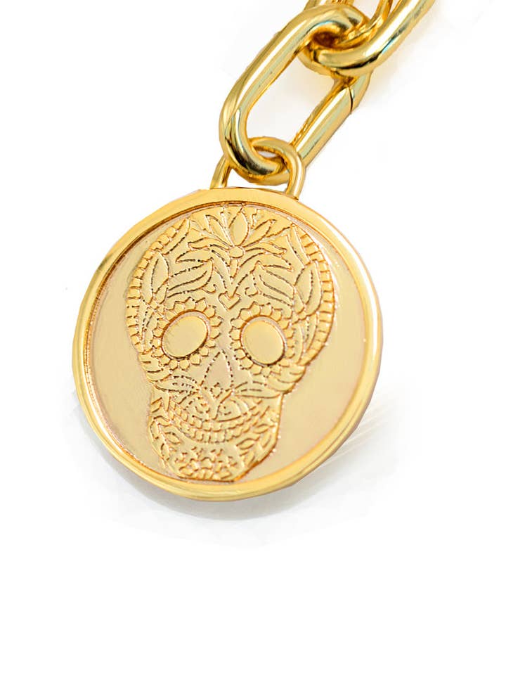 Ciondolo Messicano Teschio di Zucchero del Giorno dei Morti (Solo Pendente) per la vendita all'ingrosso da parte di Sonia Hou Jewelry