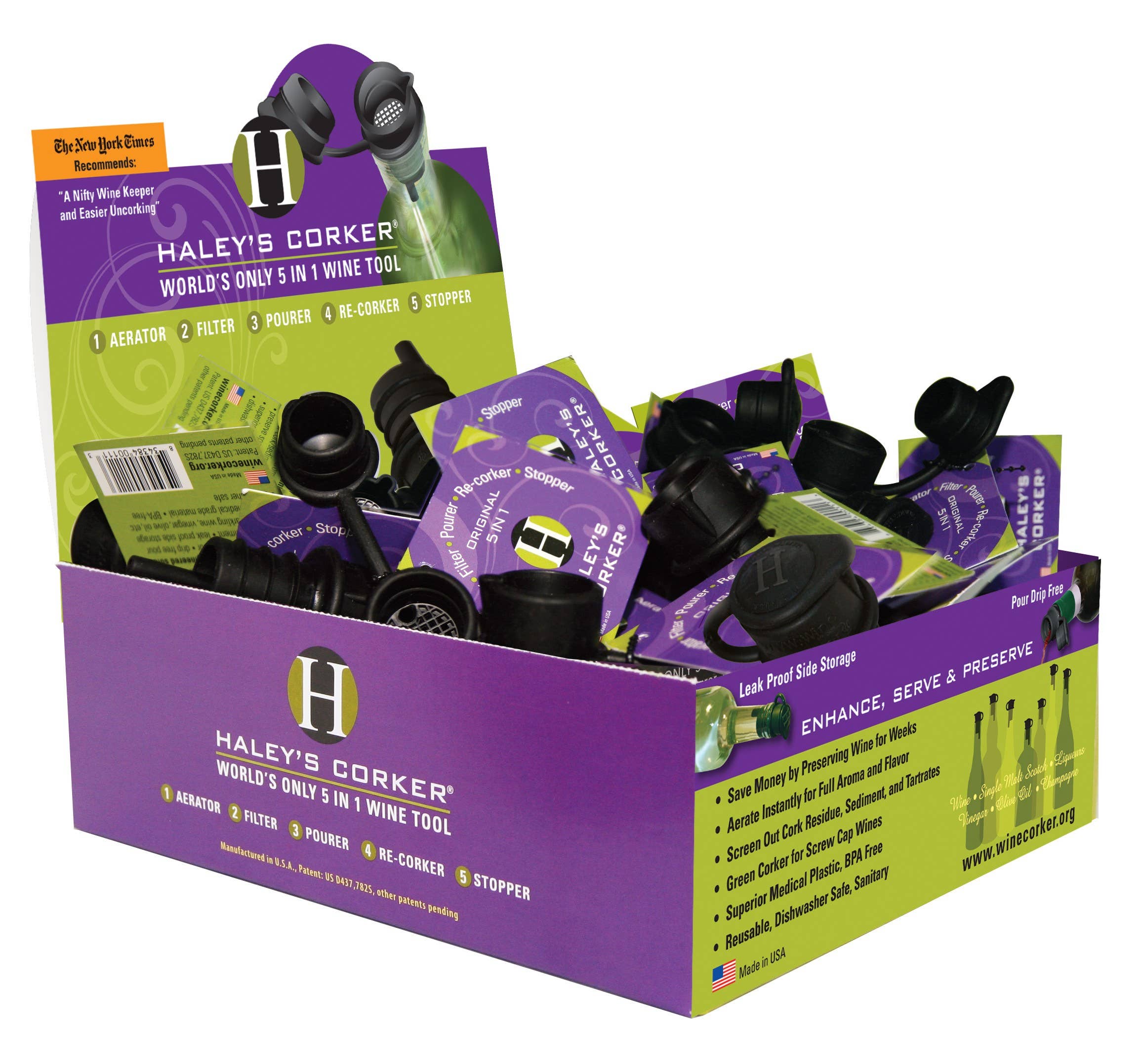 Haley's Corker - Vente Sets d'ustensiles pour vin - Haley's Corker - Étiquette à accrocher avec affichage POP0
