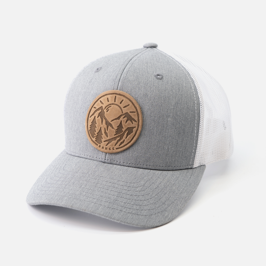 Range Leather Co. - Vente Casquette de camionneur – unisexe - Chapeau vintage Sunrise | Casquette de camionneur à patch en cuir4