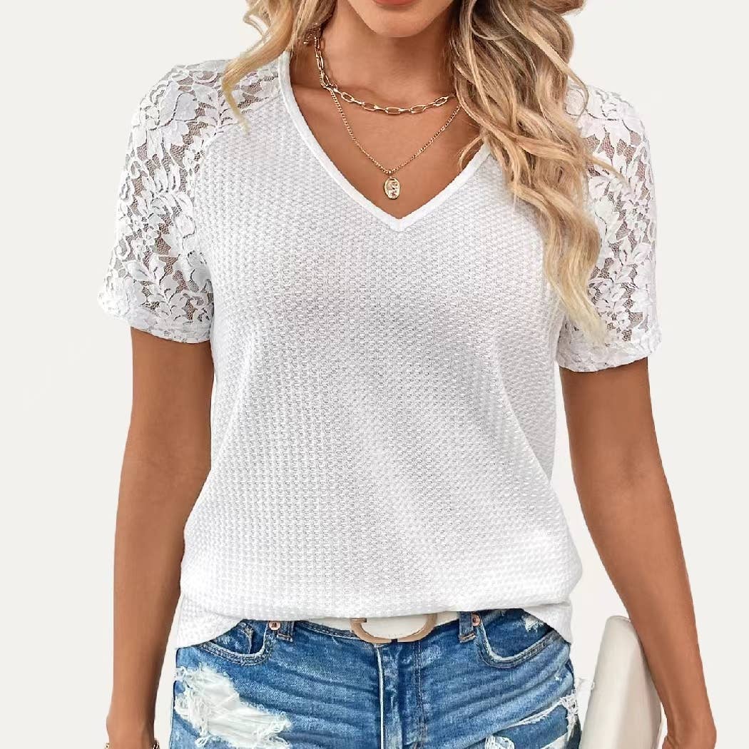 The Moment Collection - Vente Haut en maille – femme - Haut à manches courtes en maille douce et transparente Simply Cutie1