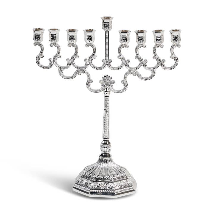 Chandelier à bougies en filigrane plaqué argent 8,5" pour la vente par A&M Judaica And Gifts