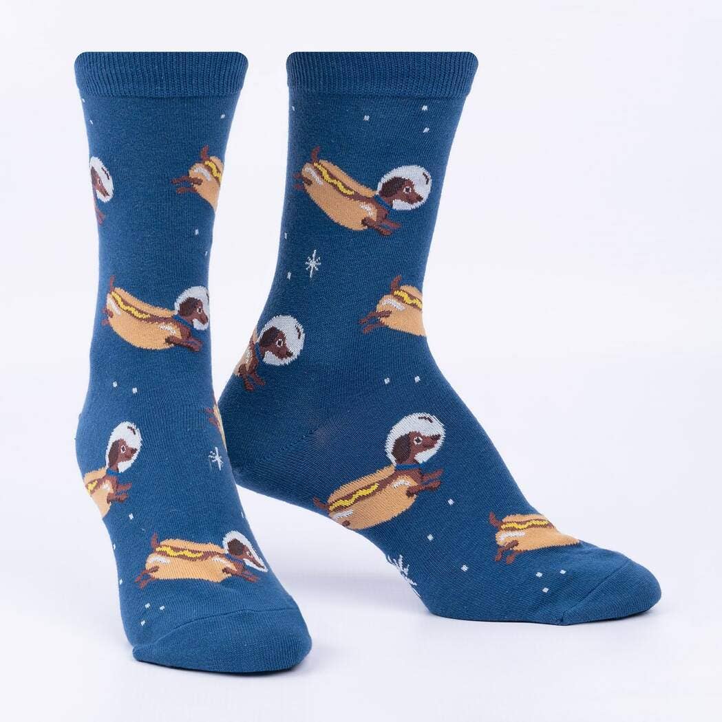 Sock it To Me - Wholesale Socks - Women's - Weiner Dogs, In Space! Crew Socks