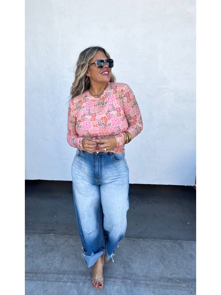 BLAKELEY - Wholesale Blouse - Women's - VINTAGE FLORAL MESH TOPS3