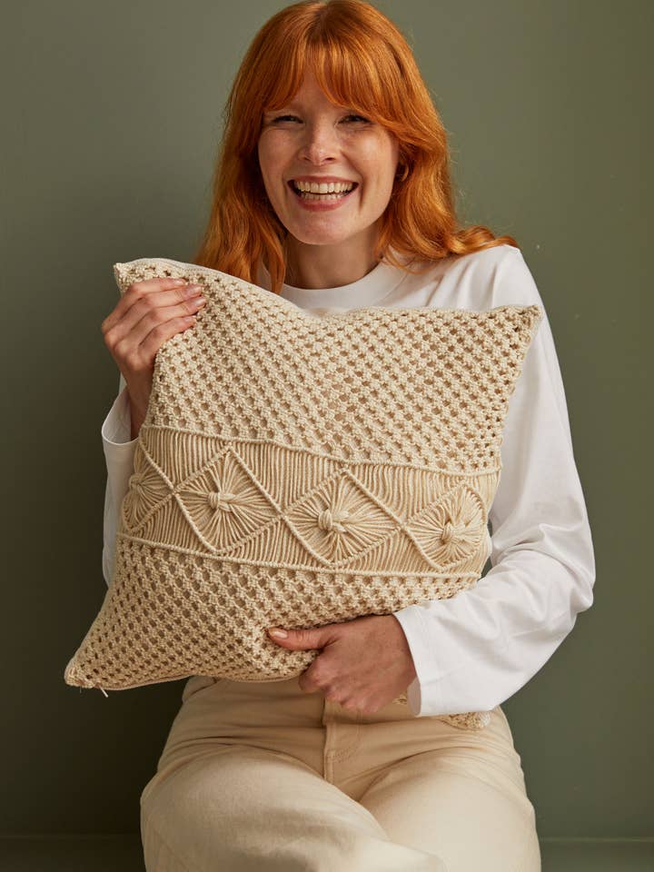 DMC Gift of Stitch Diamond Cushion Macrame Kit for wholesale by DMC