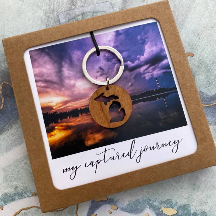 My Captured Journey - Wholesale Keychain - Unisex - Hardwood Michigan Cutout Keychain