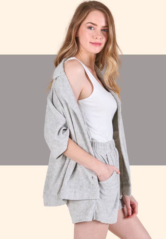 Peace Love Line - Wholesale Shorts - Women's - TOWEL TERRY SOFT POCKET SHORTS10