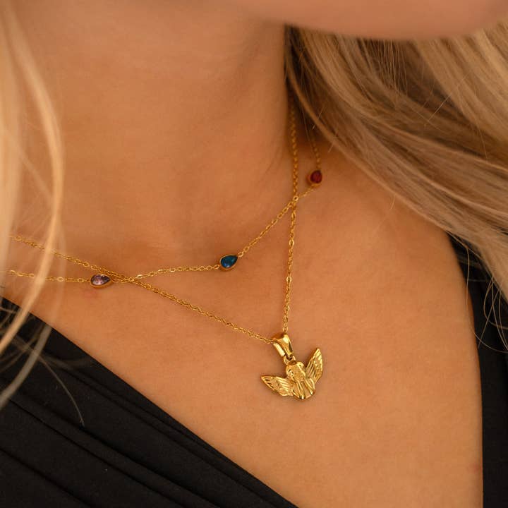 Rosies - Wholesale Link & Chain Necklace - Elara rainbow necklace2