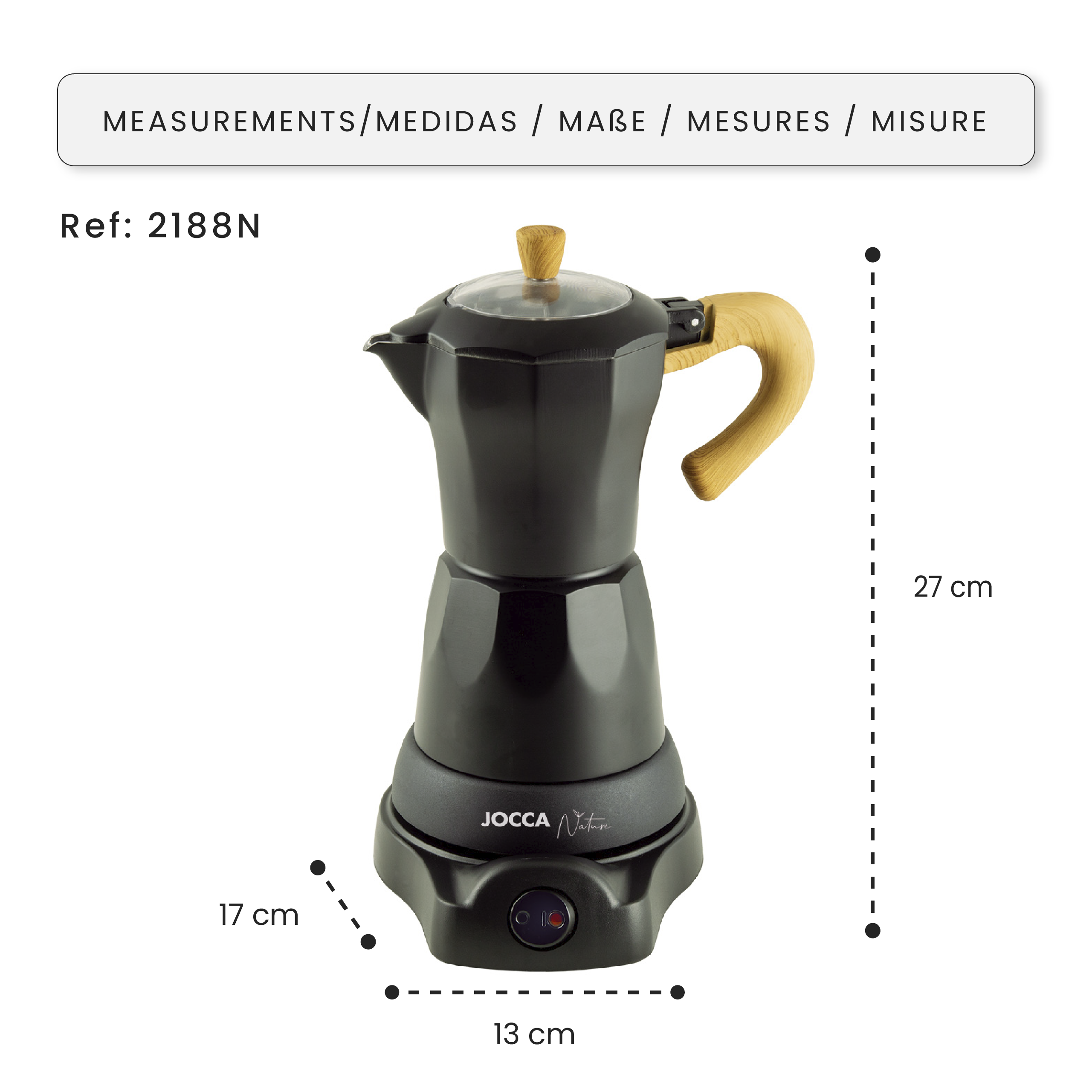 JOCCA - Wholesale Coffee Machine - Cafetera Eléctrica de 6 Tazas Línea Nature Blanca9