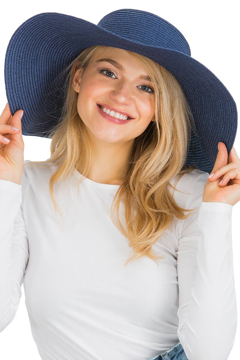 Cap Zone - Venta al por mayor Sombrero de paja - Mujer - Sombrero de sol de paja con tejido apretado, color sólido y ala ancha flexible42