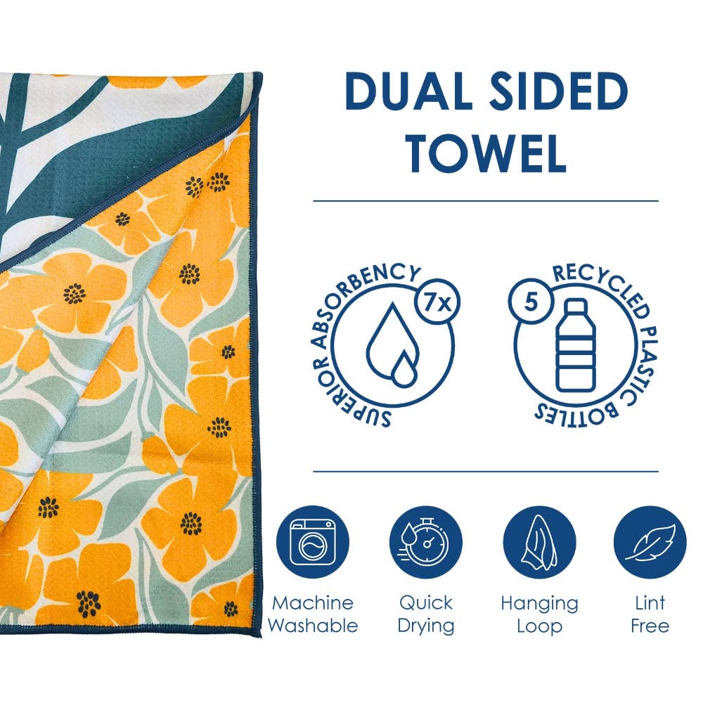 Buzzee – wholesale Tea towel – Orange - Dual Sided Hand Towels - Microfiber Kitchen Towels4