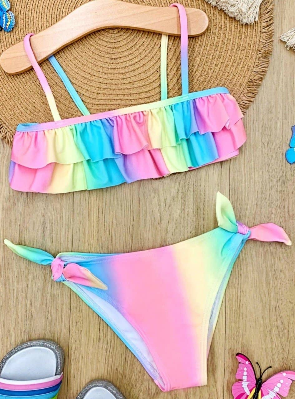 Multicolor Rainbow Dreams Two Piece Swimsuit for wholesale on Faire1