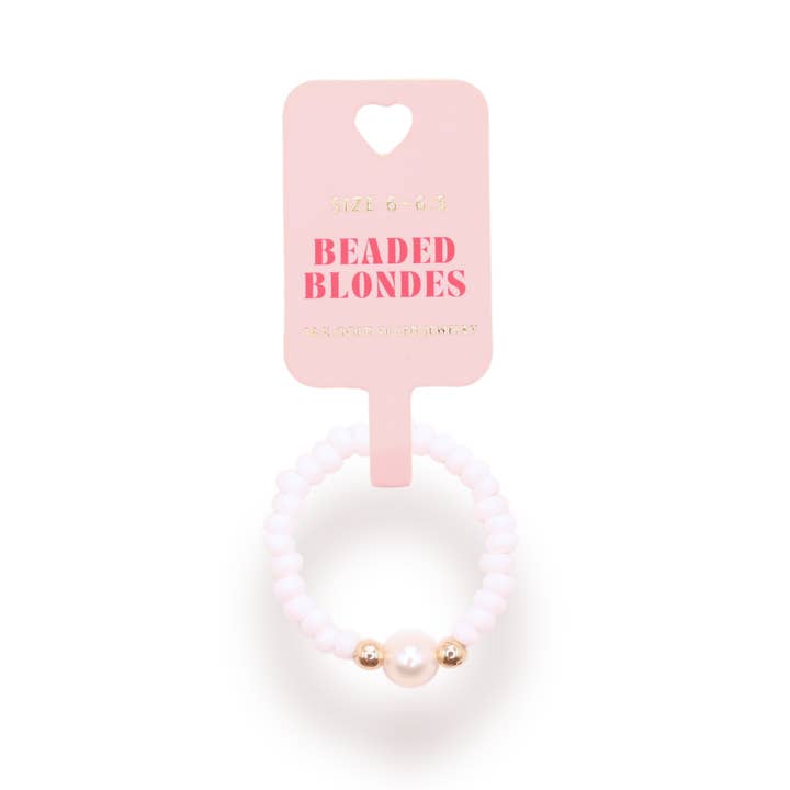 Bague Perle Blanche pour la vente par Beaded Blondes