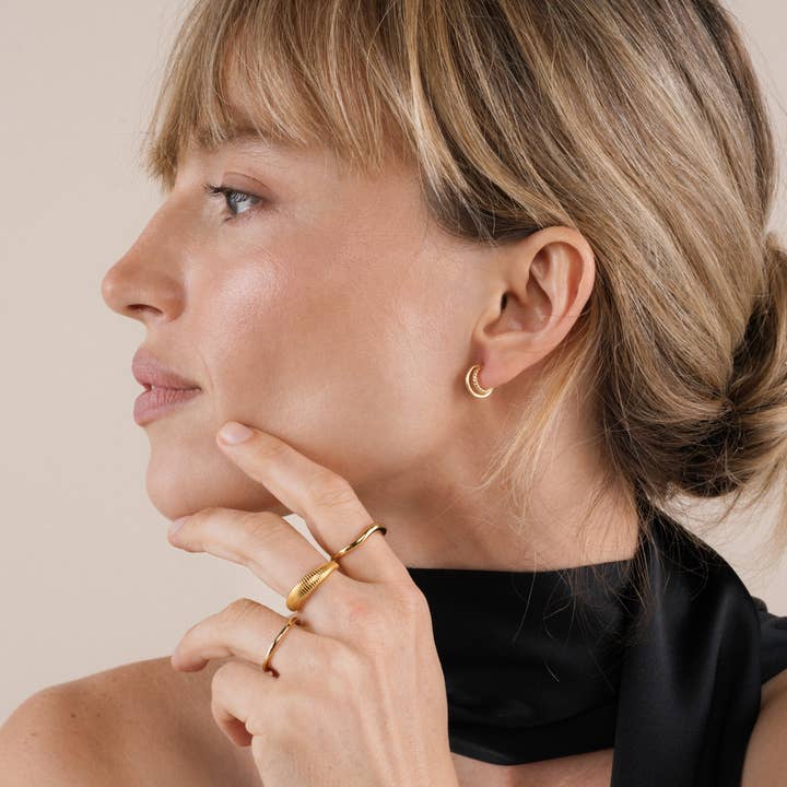 JaxKelly - Wholesale Hoop earrings - Gold Hoop - Double - Earrings1