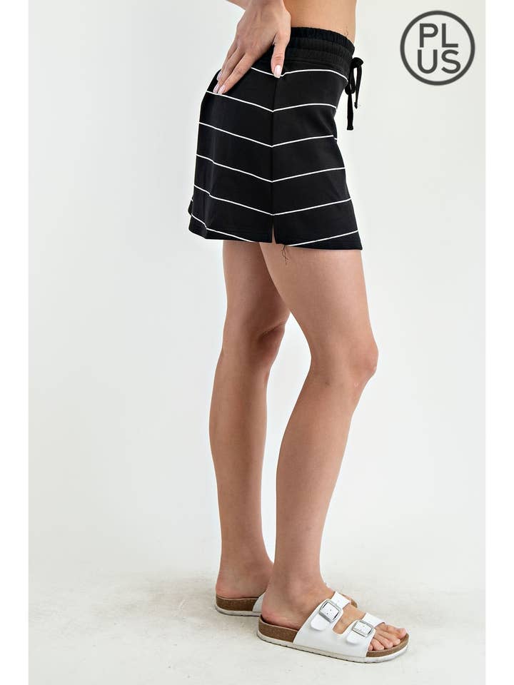 PLUS SIZE MODAL SCUBA STRIPE SKORT for wholesale by Rae Mode