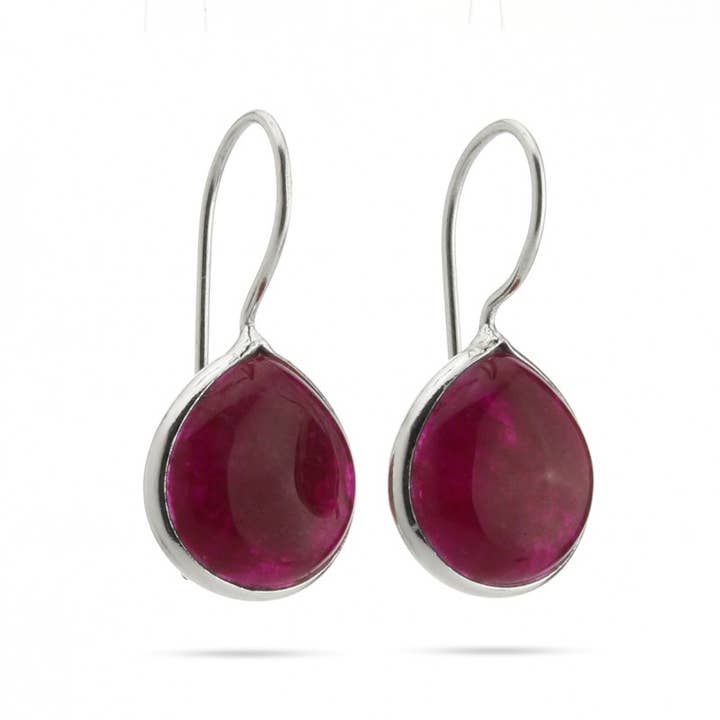 UniArt - Wholesale Dangle Earrings - Silver and stone earrings, basic pear model8