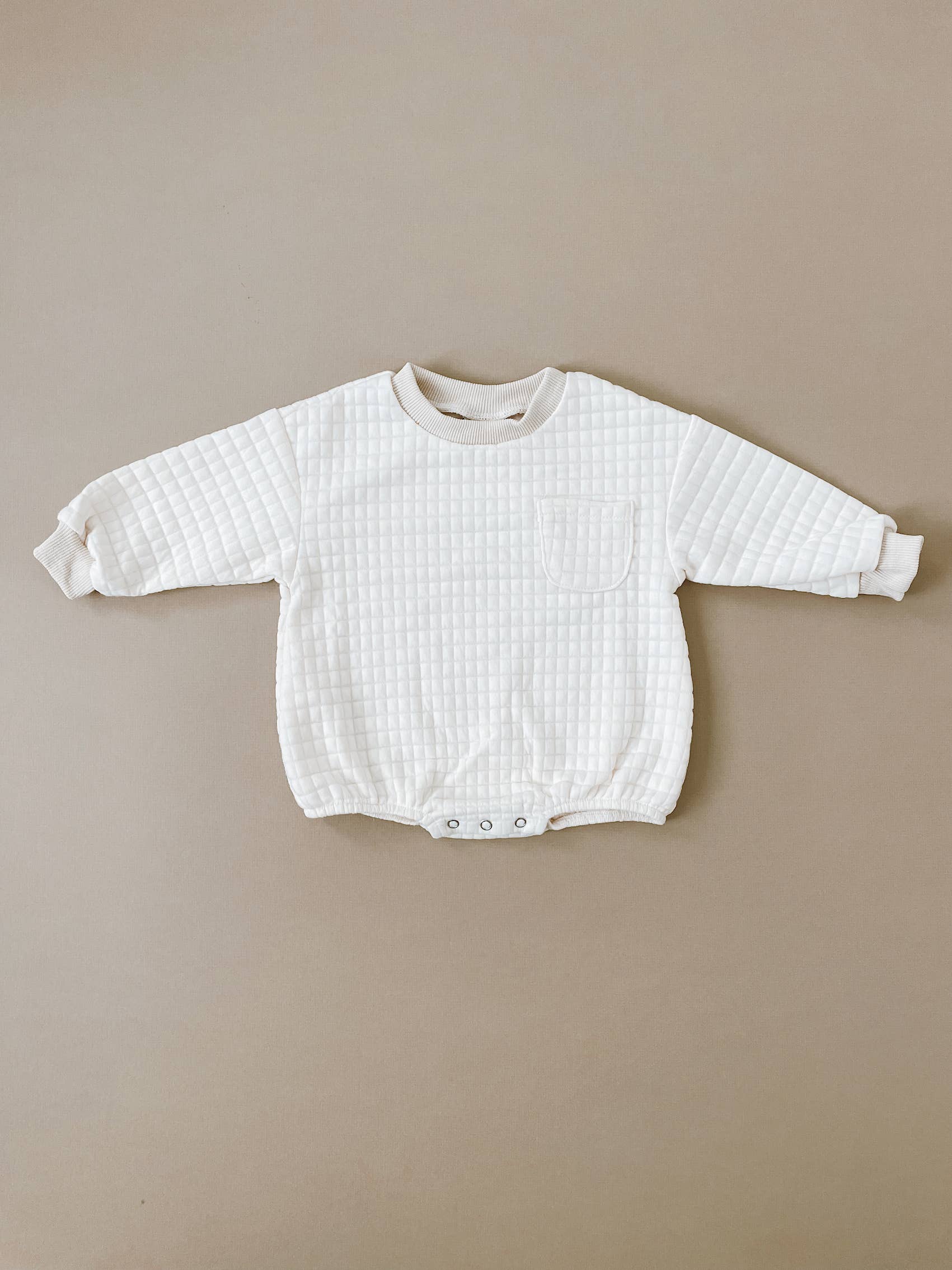 Wholesale Quilted Sweatshirt Romper - Cloud for your store