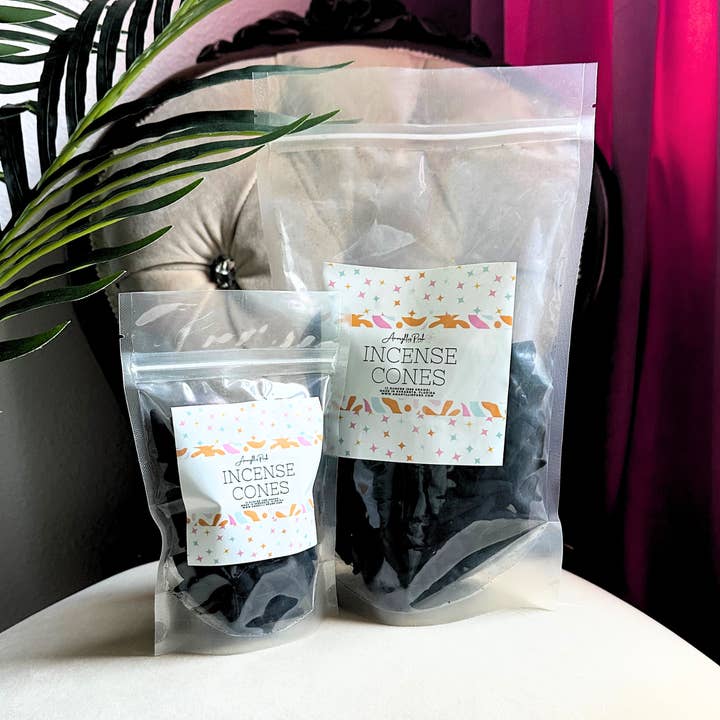 Top & Bottom Flow Charcoal Incense Cones in 4 Ounce Bag for wholesale by Amaryllis Park