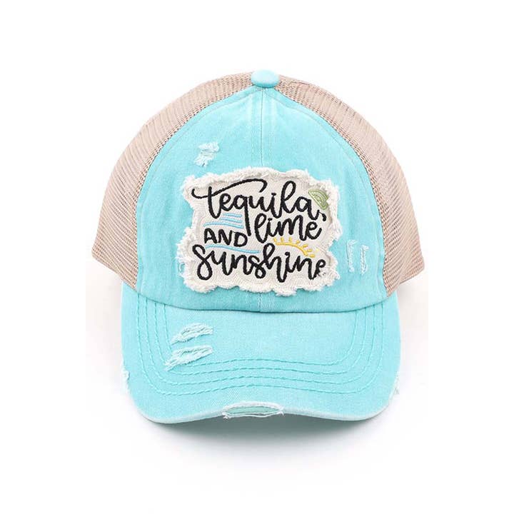 Hana - Vendita all'ingrosso Cappello per coda di cavallo - Donna - Cappellino in cavallino C.C Tequila Lime and Sunshine Patch6