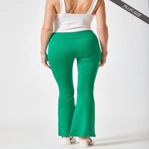 Wholesale Womens Plus Size High Waist Soft Brushed Flare Pants