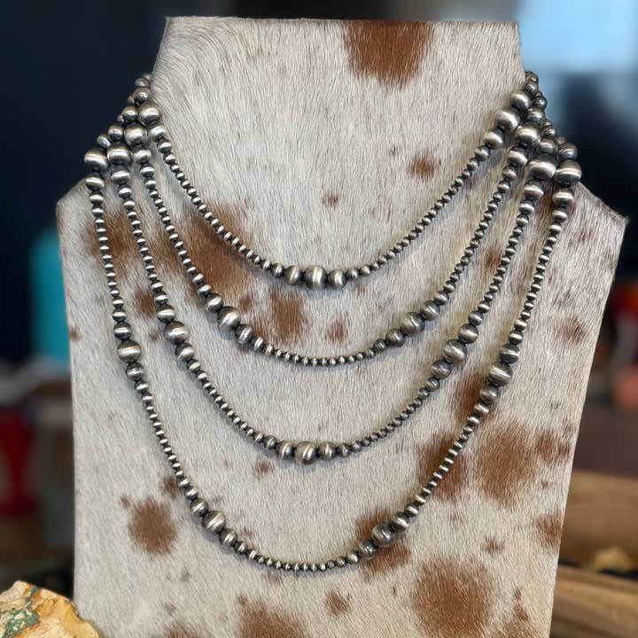 Z Bars Jewelry - Wholesale Beaded/pearl necklace - #046 Graduated Sterling Pearls0