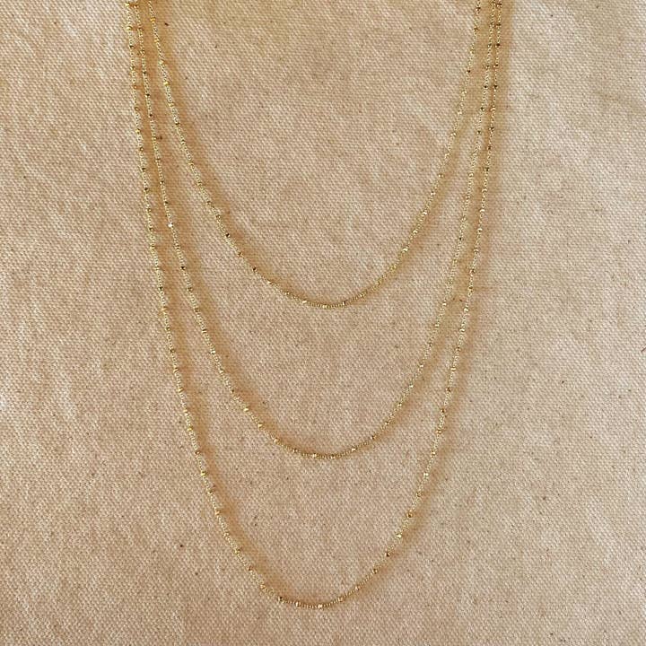 18k Gold Filled 1mm Spaced Beaded Chain for wholesale by GoldFi