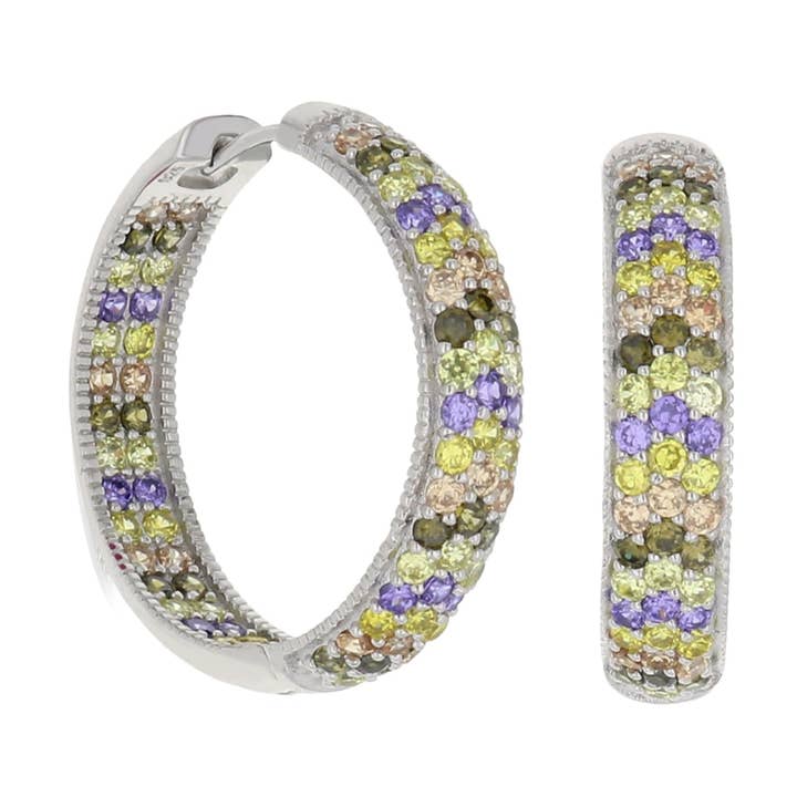 Boucles d'oreilles Glamour Pave .925 pour la vente par Lauren G Adams