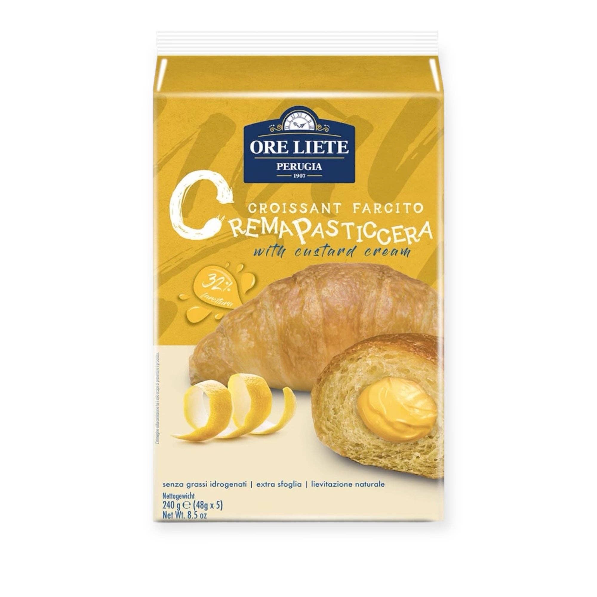 Made in eatalia - Wholesale Cookie - Ore Liete Croissants With Custard Cream Filling 48g x 5 240g0