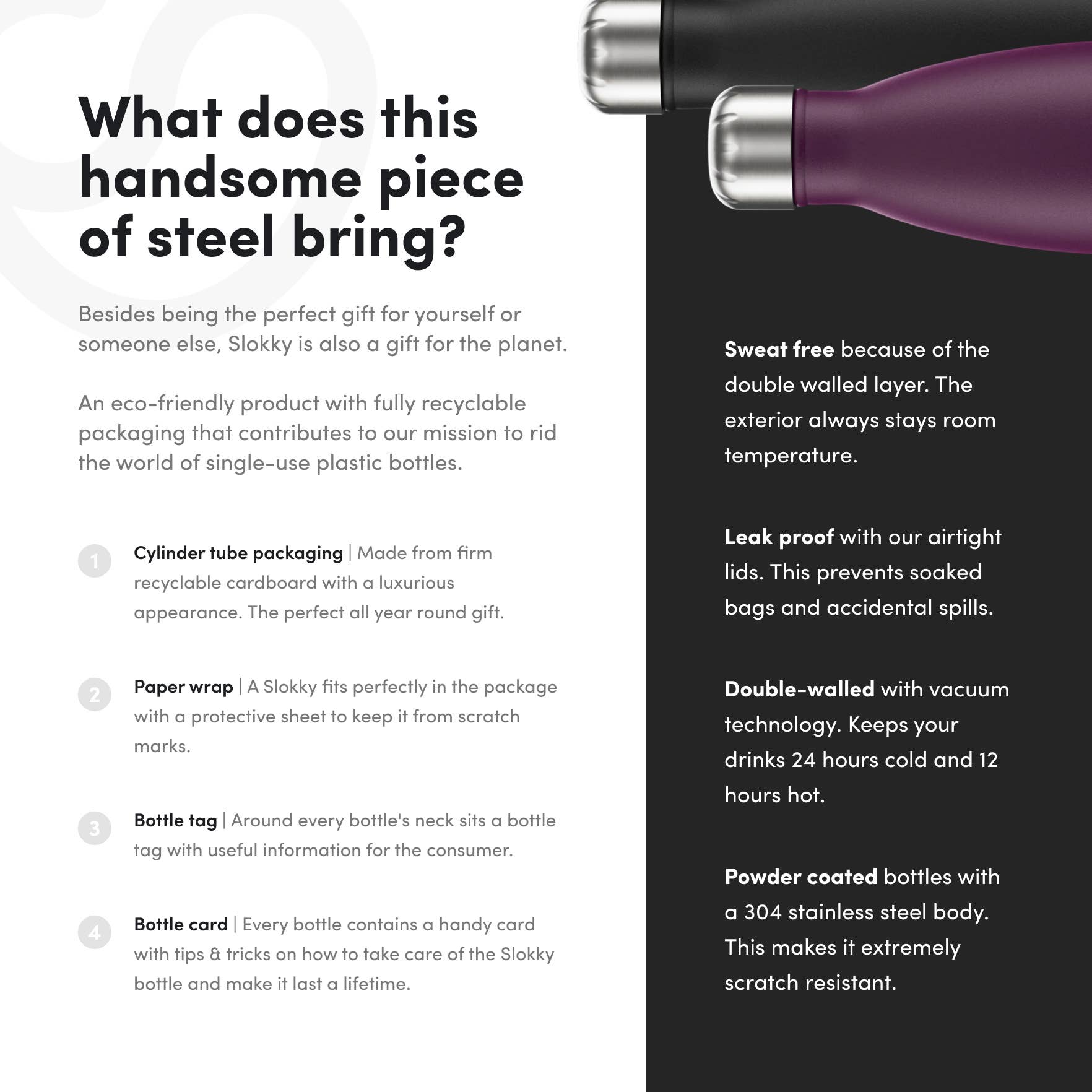 Slokky - Wholesale Water Bottle - Matte Purple Thermos & Drinking Bottle - 500ml5