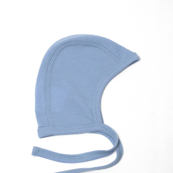 Lille Barn - Wholesale Newborn/Knit Hat - Baby - Baby woolen bow hat – Merino wool - Blue Fog3