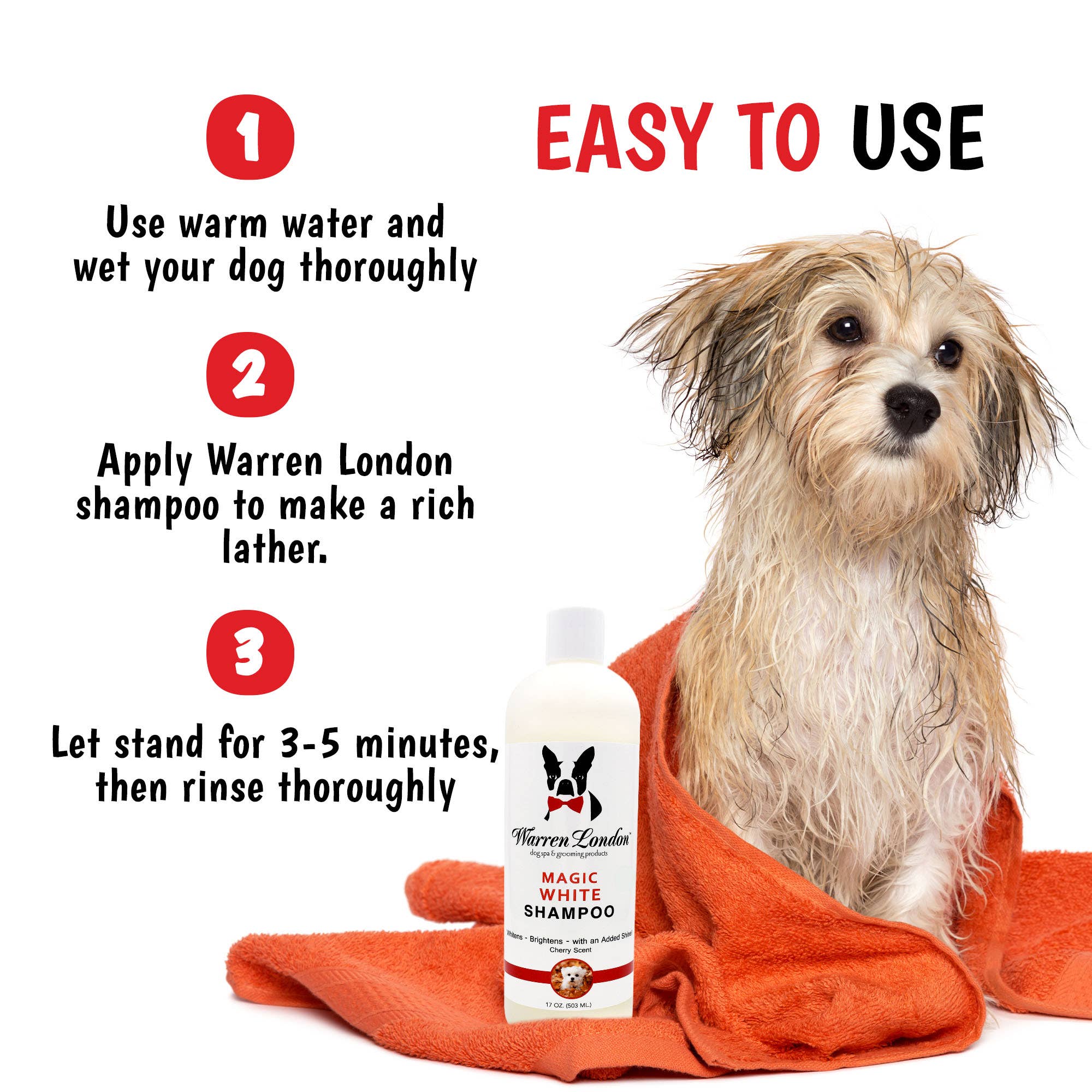 Warren London Dog Products – Großhandel Haustiershampoo – Hund – Magic White Shampoo – 2 Größen5