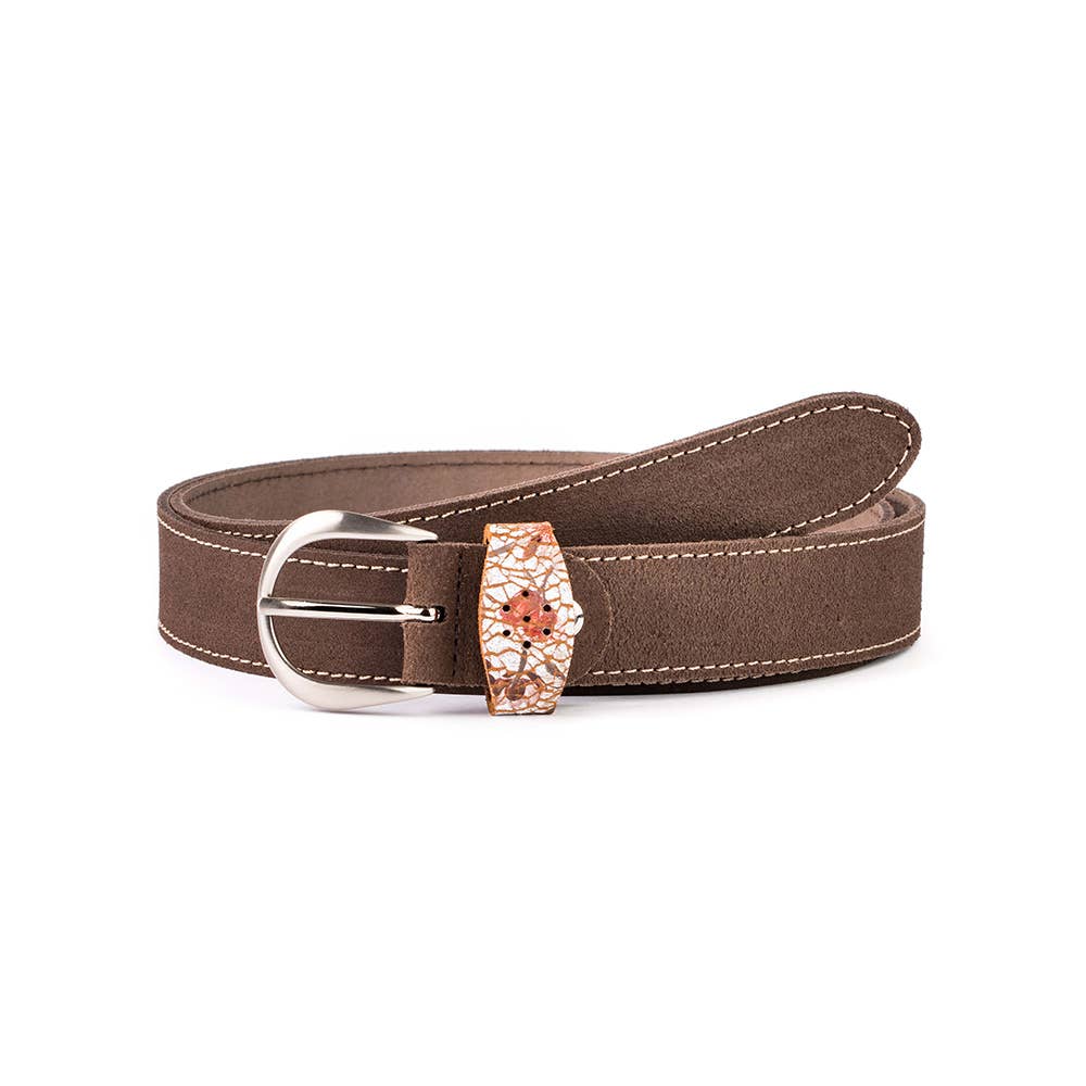 VALTICO - Wholesale Belt - Women's - Leather belt with floral tapestry.6