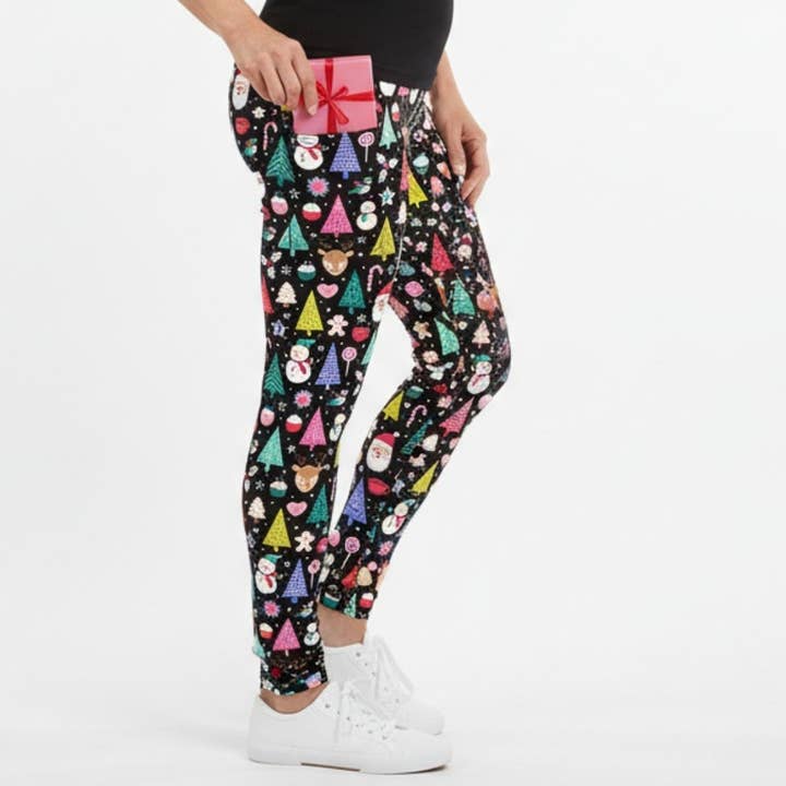 Merry Little Christmas Deluxe Pocket Leggings for wholesale by Natopia