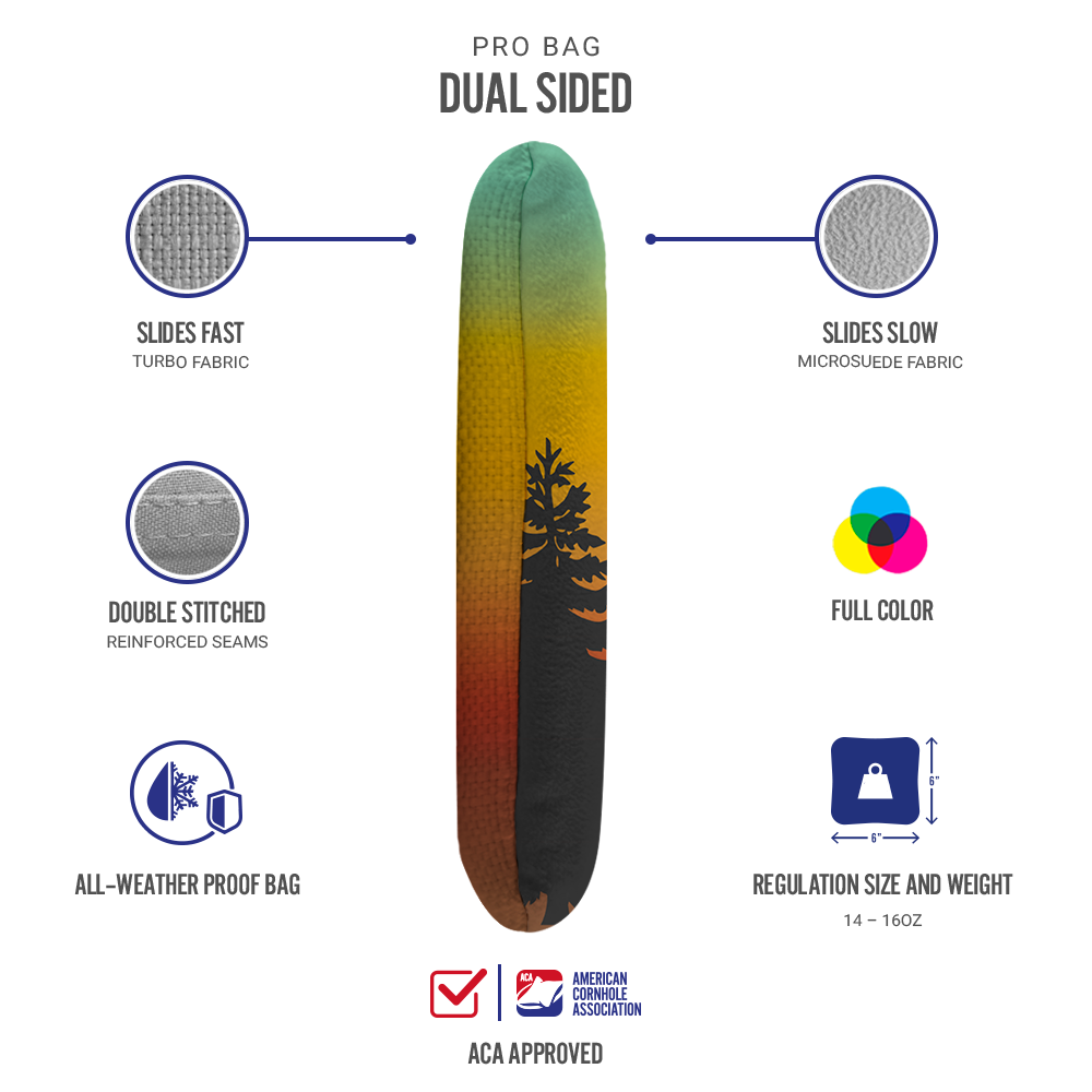 American Cornhole Association - Wholesale Cornhole - Retro Sasquatch Synergy Pro Cornhole Bags5