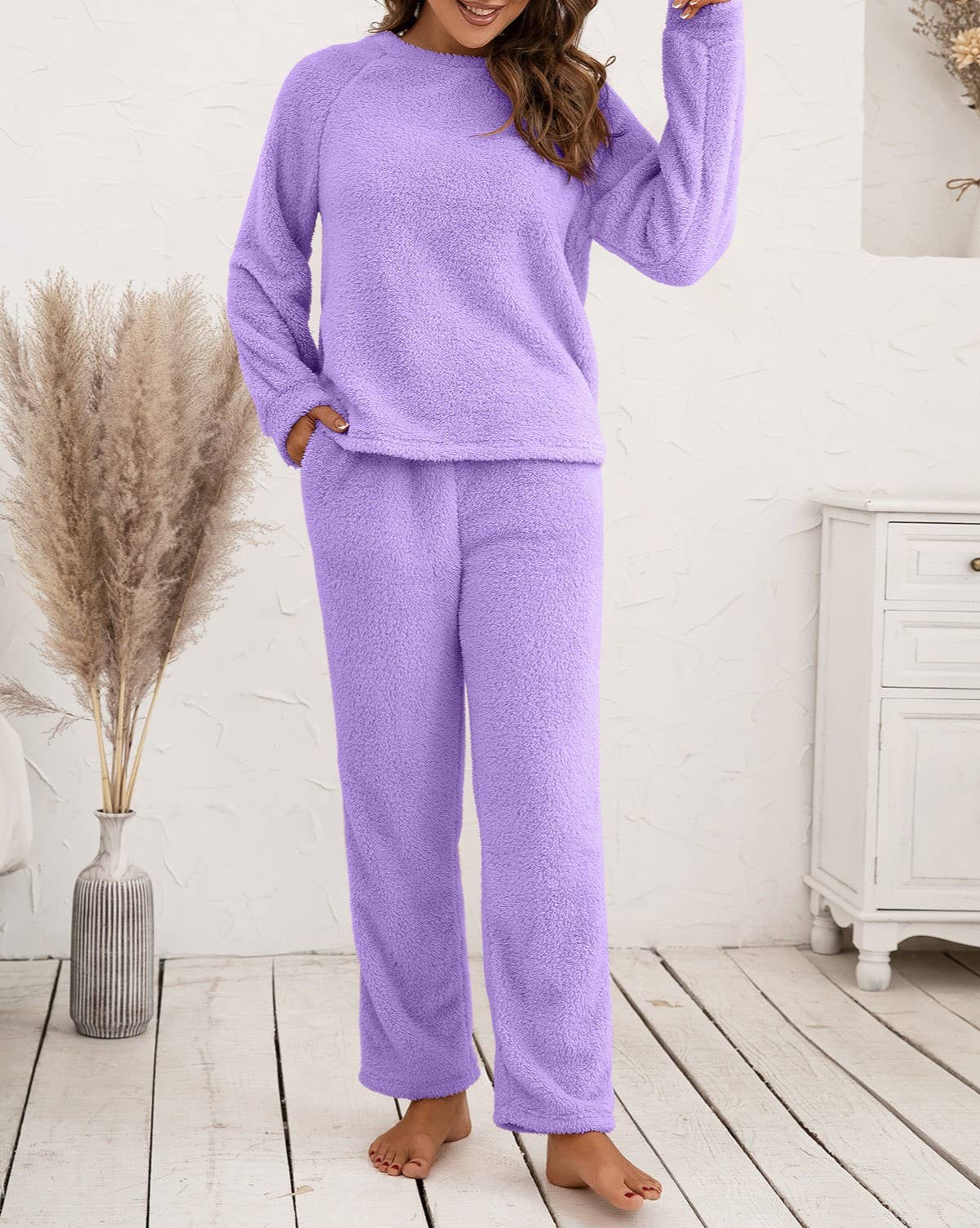 HIDDENBRAND - Wholesale Lounge Set - Women's - Loungewear Double-Sided Plush Two-Piece Set12