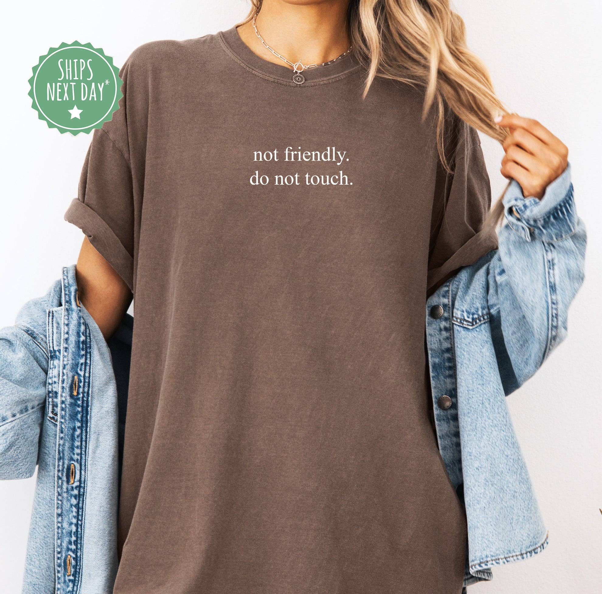 Blue Giraffe Inc - Wholesale Shirt - Women's - Not Friendly, Do Not Touch Minimalist T-Shirt0