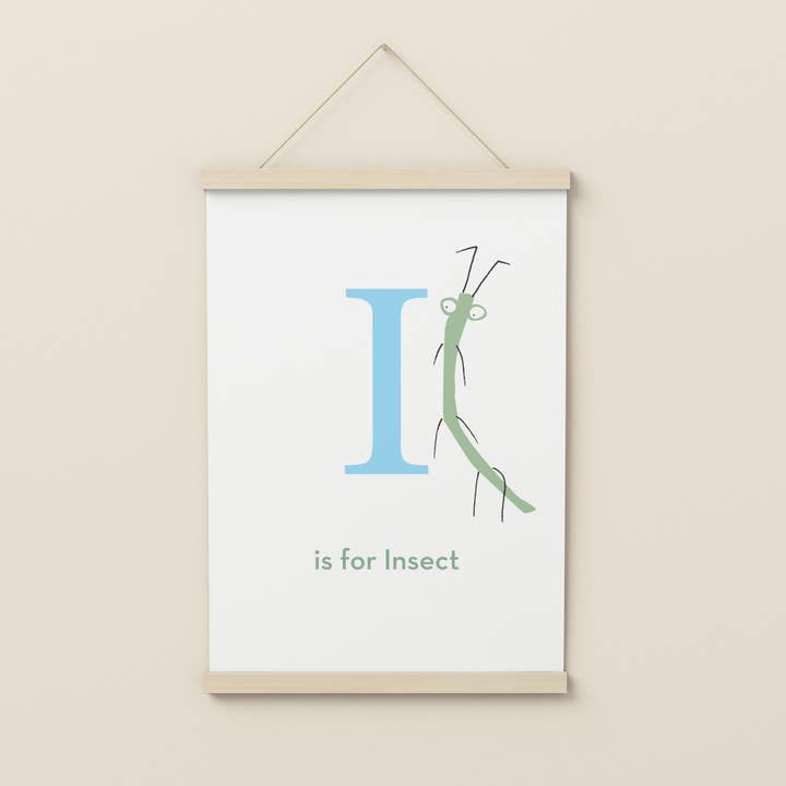 Impressão ilustrada do alfabeto letra I por atacado de Know It All Prints