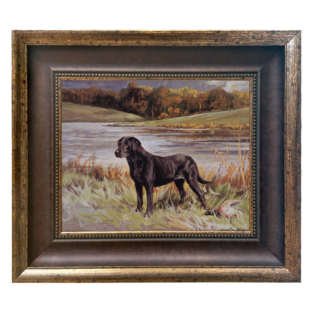 Madison Bay Co. - Historical Home Decor Reproductions - Wholesale Art Print - Labrador Retriever with Duck Framed Painting Print on Canvas41