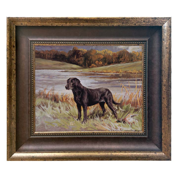 Madison Bay Co. - Historical Home Decor Reproductions - Wholesale Art Print - Labrador Retriever with Duck Framed Painting Print on Canvas41