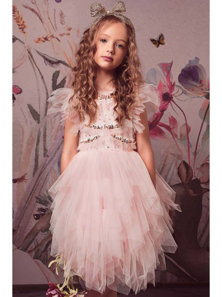Tutuland - Wholesale Dress – Kids - Delightful Flutter Sleeves Wedding Flower Girl Dress3