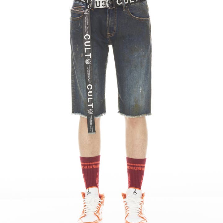 ROCKER MENS SHORT STRETCH w/ BELT IN TIDAL for wholesale by Cult of Individuality