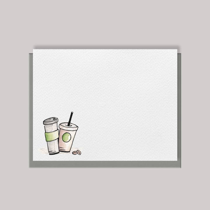 DOODLED Coffee and Conversation Flat Notes | Box of 8 for wholesale by Originals Paper Art