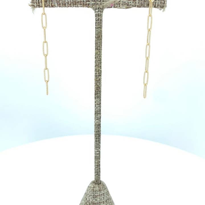 BMR – wholesale Dangle earrings – Matte Paperclip Earring on Ball Post0