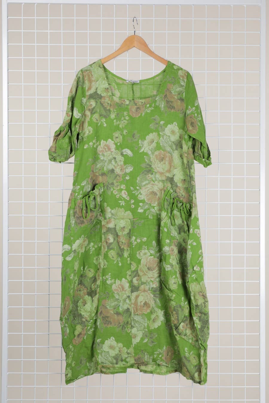 la maison des fibres naturelles – Großhandel Kleid – Damen – Leinenkleid mit floralem Muster, 100 % Leinen, Modell 6796716