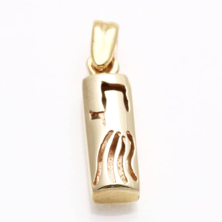 Bareket Fine Jewelry - Vendita all'ingrosso Ciondolo/pendente - Ciondolo Mezuzah Chai in oro giallo 14 carati piccolo0