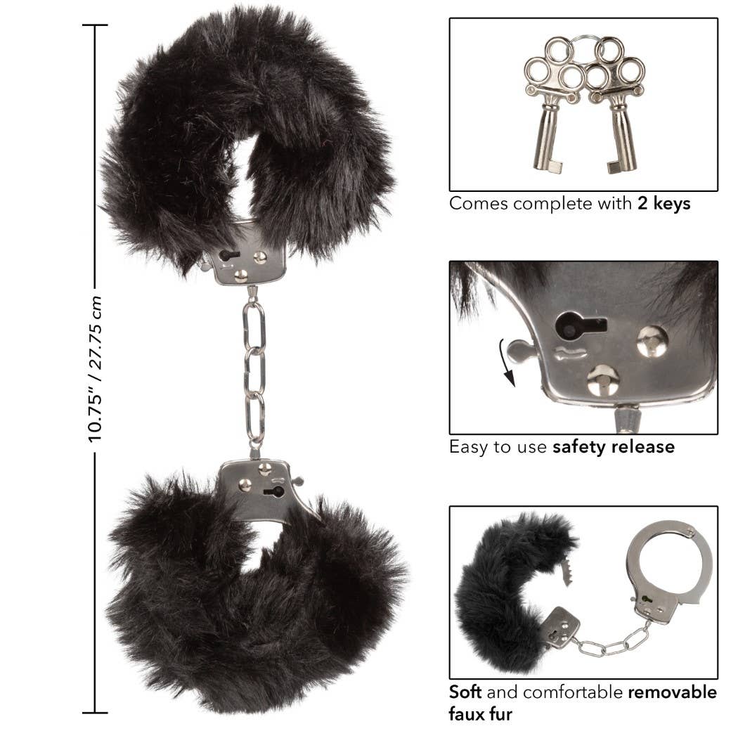 CalExotics - Wholesale Sex Toy - Ultra Fluffy Furry Cuffs - Black8