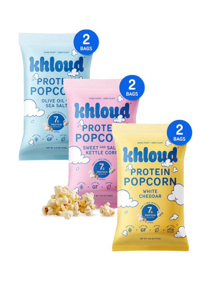 Protein Popcorn Variety Pack, 6pk Case for wholesale by Khloud Foods