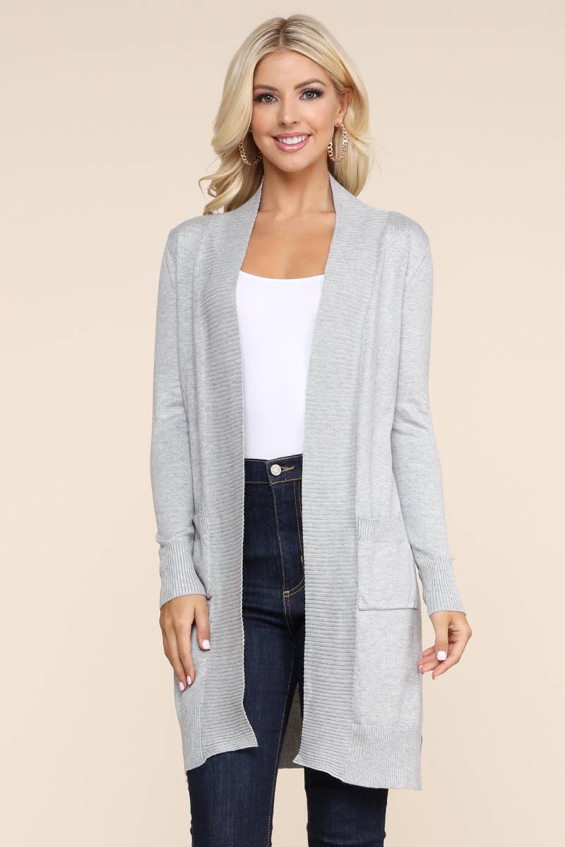 NINEXIS - Vente Cardigan – femme - AWOCAL311_CARDIGAN OUVERT À MANCHES LONGUES AVEC POCHES LATÉRALES34